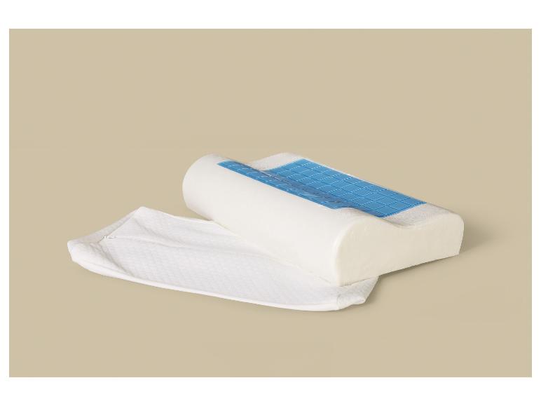 Oreiller à mémoire de forme avec gel rafraîchissant et housse blanche