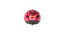 Un casque de vélo rose avec un feu arrière.