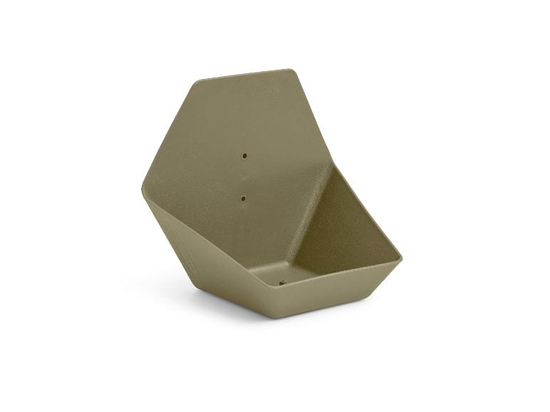 Support d'outils hexagonal vert olive avec deux trous de montage.