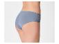 Culotte femme bleue avec dentelle, sur un mannequin, vue latérale