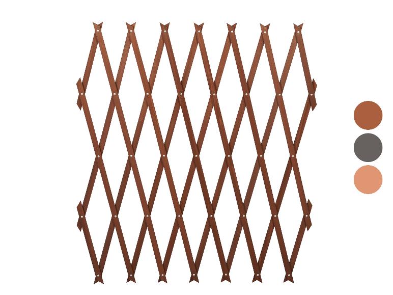 Une clôture en bois pliable avec un motif en losange.