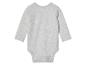 Un body bébé gris à manches longues.