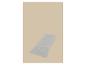 Tapis de bain gris à motif géométrique sur fond beige.