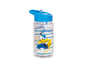 Une gourde d'eau bleue avec une image de Donald Duck.