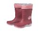 Bottes de pluie pour filles couleur baie avec bordure rose et motif floral.