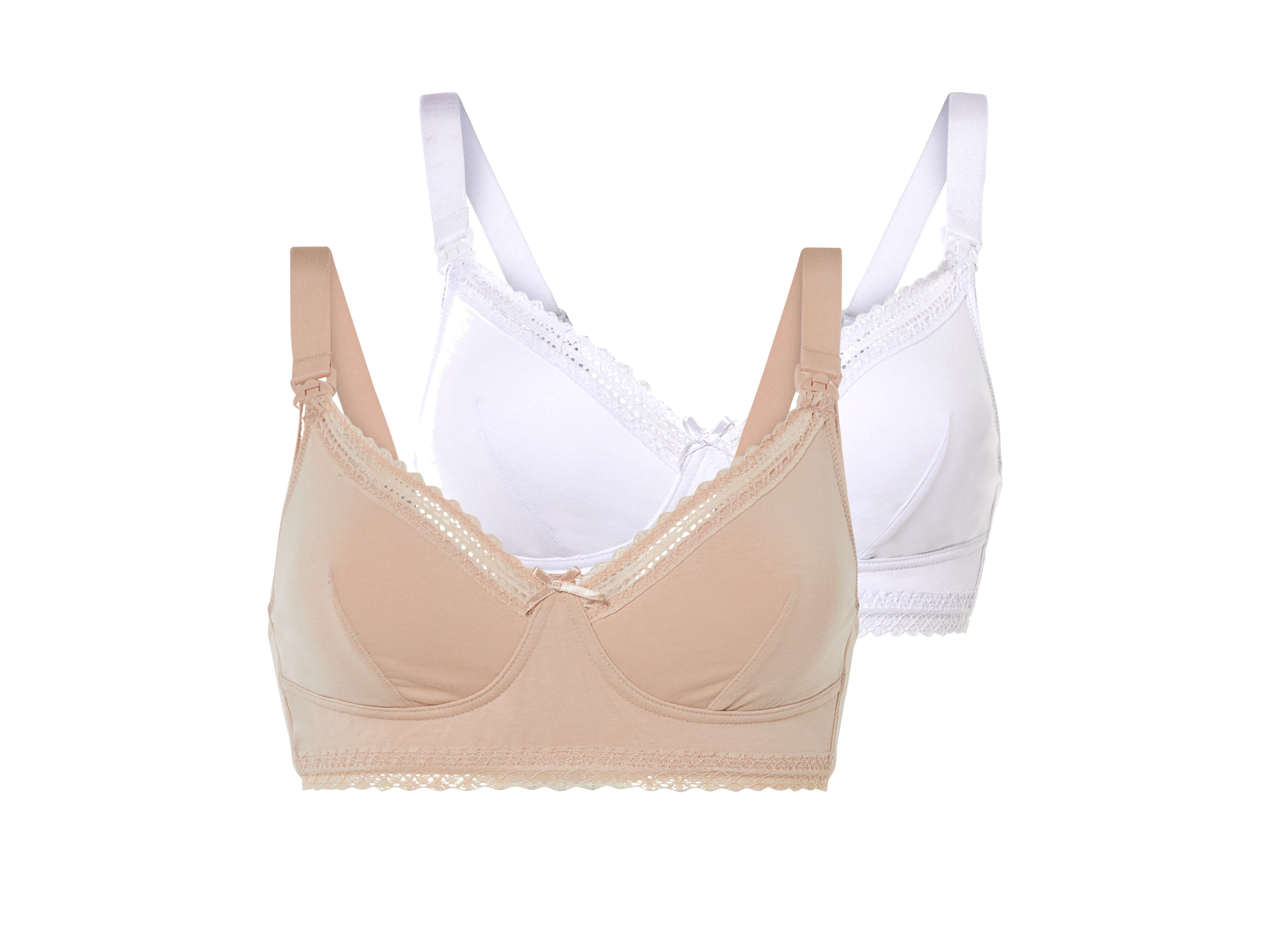 esmara® Lot de 2 soutiens-gorge d'allaitement femme (rose/blanc, 100B)