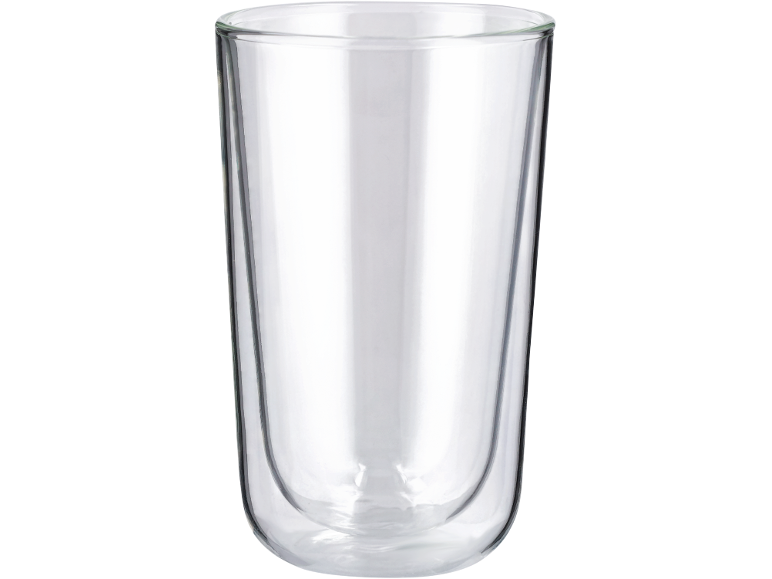 Verre transparent à double paroi sur fond noir