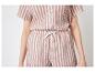 Pyjama rayé rose et blanc : haut et short.