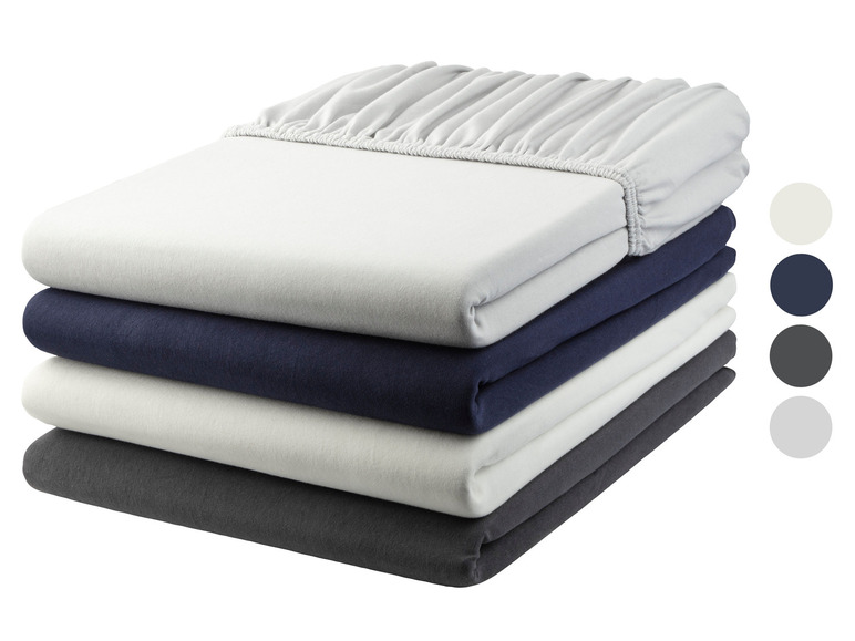 Aller en mode plein écran : LIVARNO home Drap-housse en jersey bi-élastique, 90-100 x 200 cm - Image 1