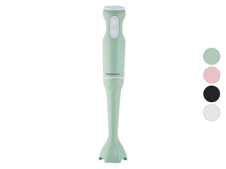 Mixeur plongeant SilverCrest vert menthe avec échantillons de couleur