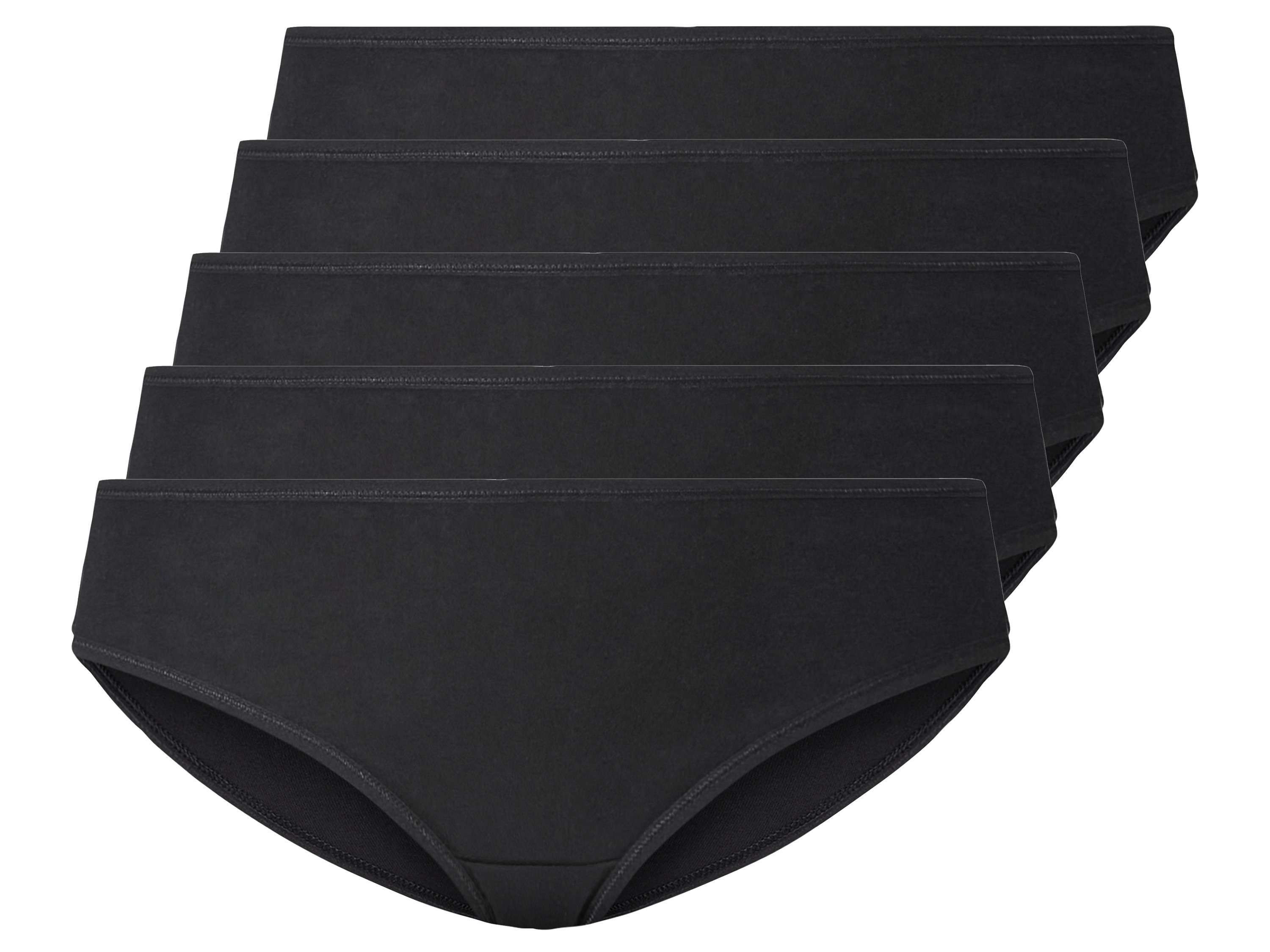 esmara® Lot de 5 culottes femme (XXL (50/52), noir)