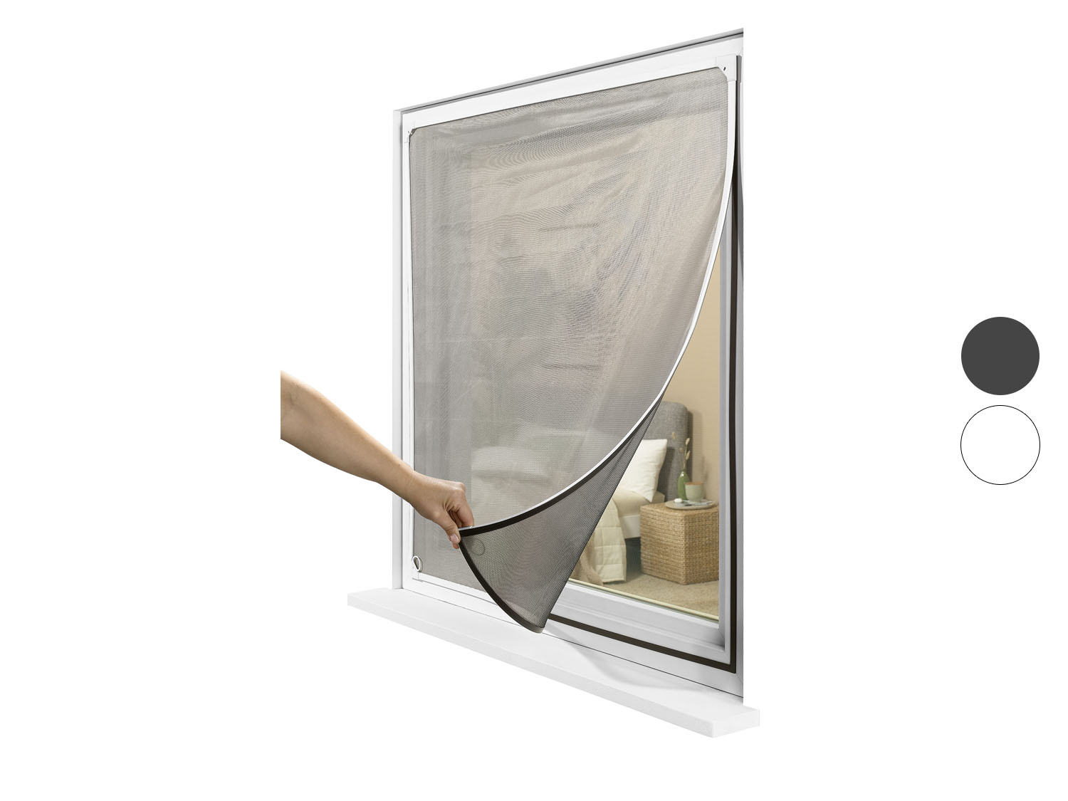 LIVARNO home Moustiquaire magnétique solaire de fenêtre, 110 x 130 cm
