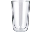 Verre transparent à double paroi sur fond noir