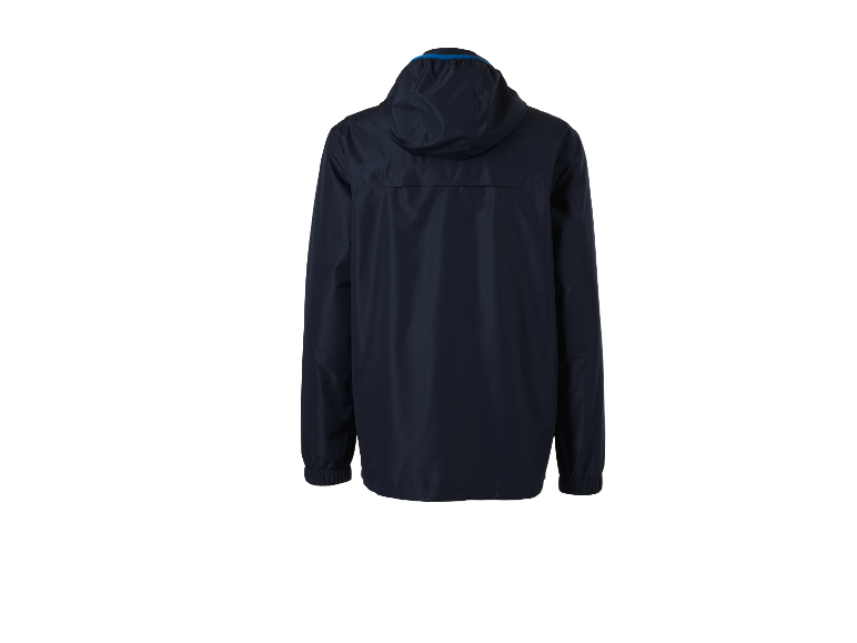 Veste de sport bleu marine à capuche.