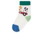 Chaussettes enfant blanches avec un tigre en voiture de course et un drapeau à damier