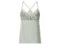 Débardeur vert clair avec détails en dentelle et bretelles croisées dans le dos