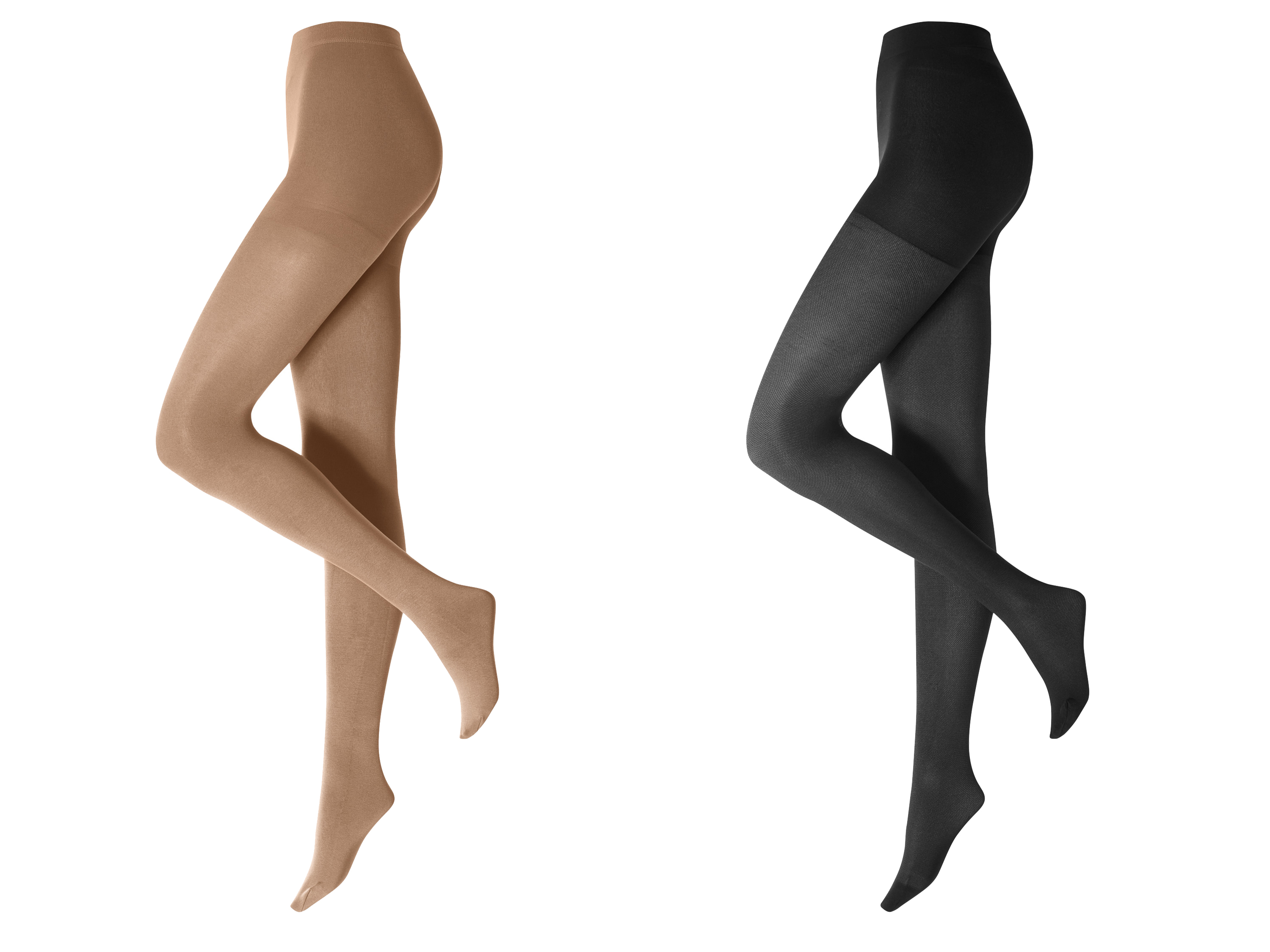 esmara® Lot de 2 collants thermique et fin 60D femme (noir uni 60 DEN, L(42/44))