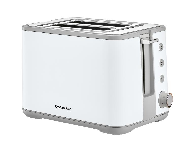 Grille-pain SilverCrest blanc et gris avec deux fentes et boutons de commande