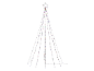 Sapin de Noël conique illuminé avec des lumières LED multicolores et une étoile au sommet.