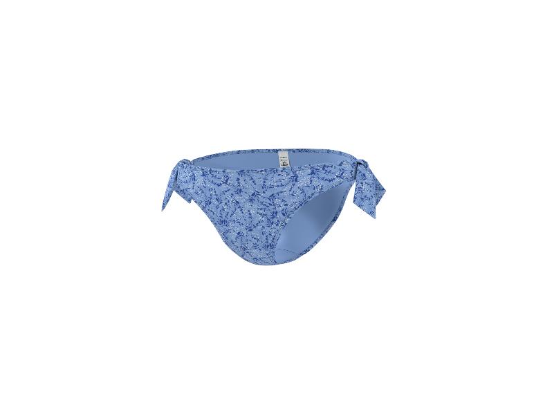 Bas de bikini bleu à imprimé floral avec liens sur les côtés