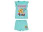Ensemble été fille : haut et short turquoise, motifs Nemo et tortues.