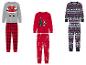 Trois ensembles de pyjamas de Noël avec différents motifs de Noël.