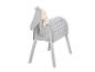 Cheval jouet en bois gris clair avec crinière en corde, pour enfants