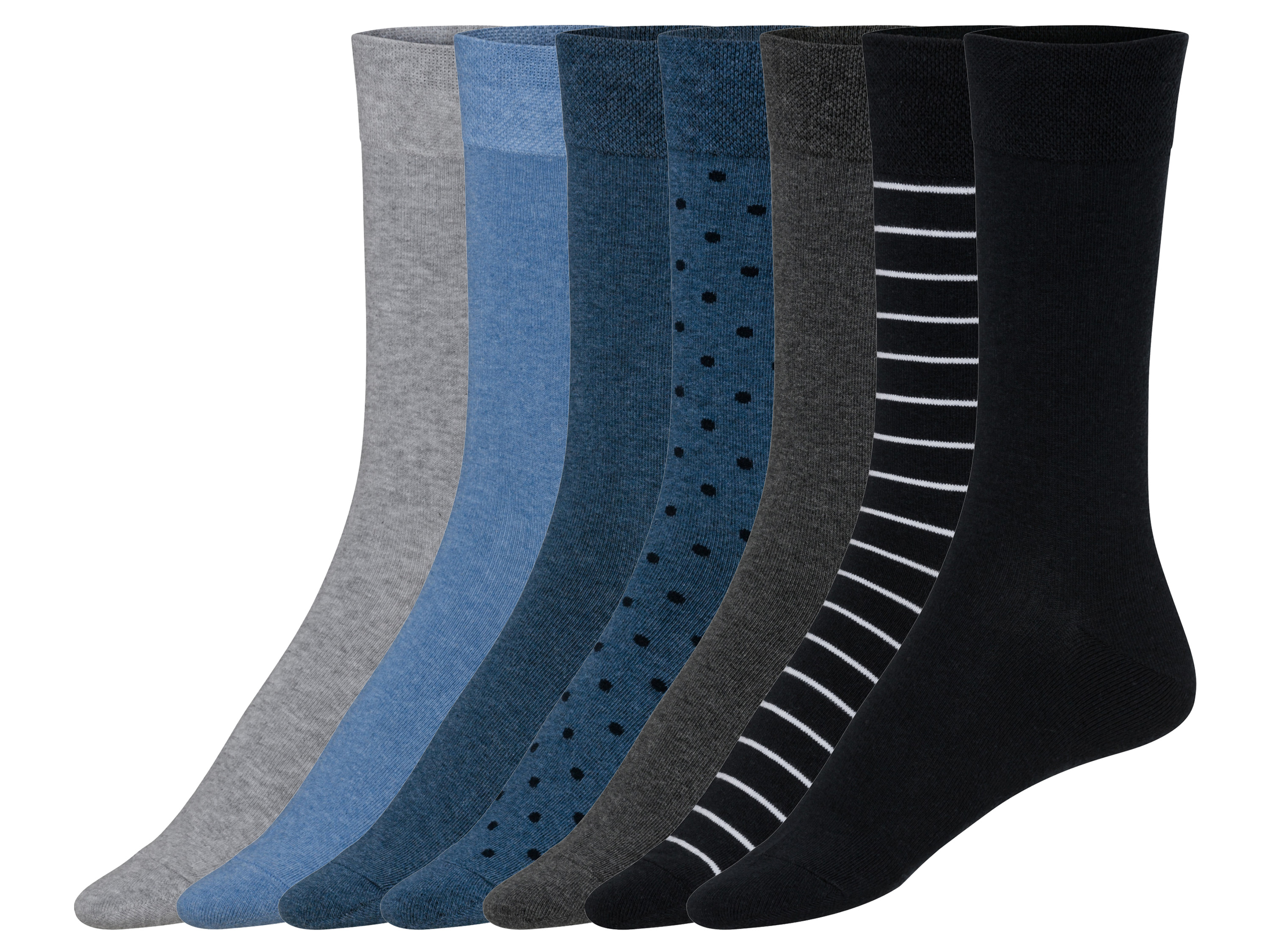 LIVERGY® Lot de 7 paires chaussettes homme (bleu/gris/noir, 39-42)
