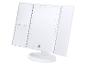 Miroir de maquillage blanc à trois volets avec éclairage LED et interrupteur tactile