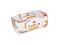 Yaourt grec saveur caramel avec Nutri-Score A-E, en pack de quatre.