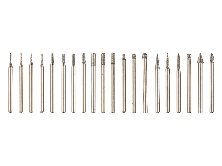 Ensemble de 20 forets diamantés pour gravure.