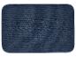 Tapis rectangulaire bleu foncé aux coins arrondis.