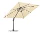 Parasol déporté beige avec cadre noir et base