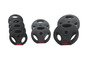 Poids noirs Crivit, 1,25 kg, 2,5 kg et 5 kg.