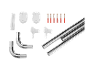 Composants de montage pour barre de douche en acier inoxydable.