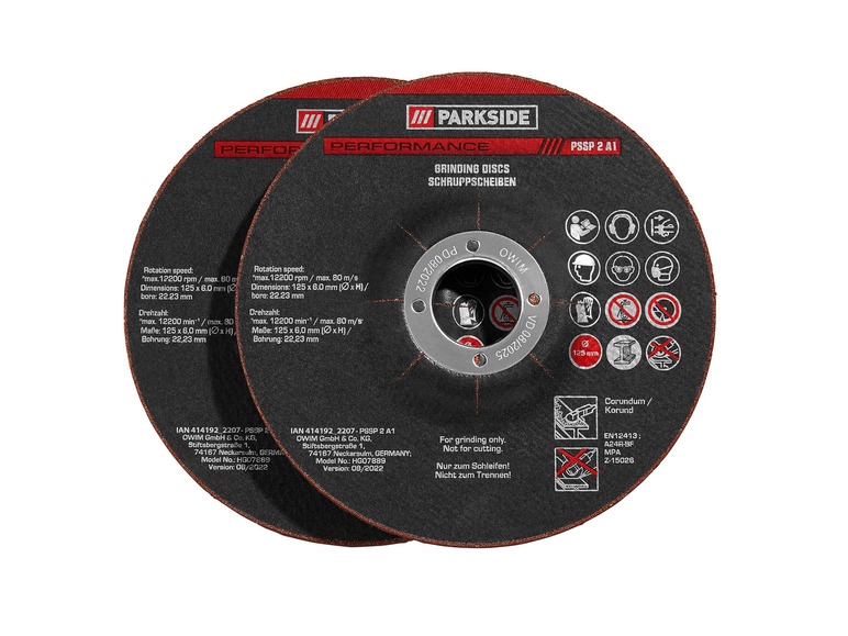 Aller en mode plein écran : PARKSIDE PERFORMANCE® Disques à tronçonner PTP 6 A1 / Disques à ébarber PSSP 2 A1 - Image 5