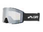 Masque de ski gris avec sangle noire et texte blanc, S2 SPEQ GmbH