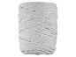 Fil de t-shirt gris clair, enroulé en un bloc rectangulaire.