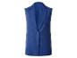 Blazer femme bleu sans manches avec un bouton.