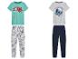 Deux pyjamas Smurfs avec un t-shirt et un pantalon.