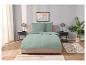 Parure de lit vert sauge, style minimaliste.