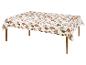 Nappe à motif de feuilles d'automne sur une table en bois