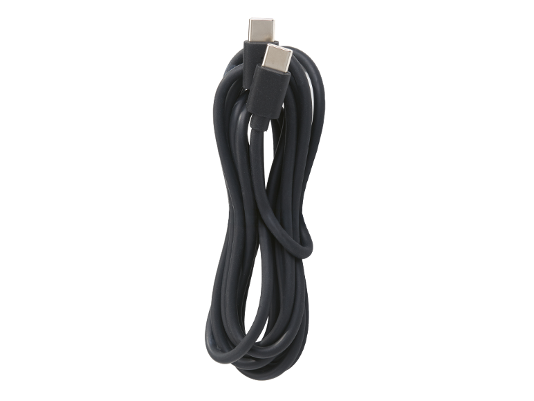 Câble USB-C vers USB-C noir enroulé