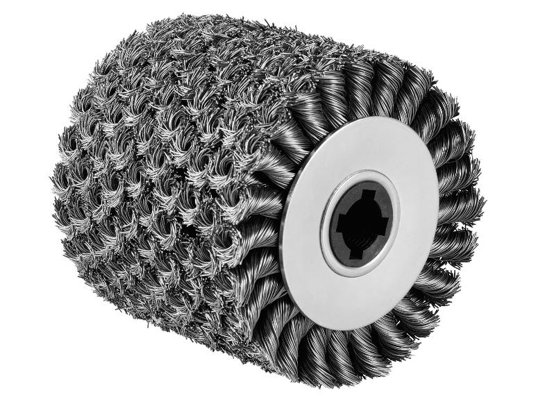 Brosse rouleau métallique pour les travaux de nettoyage et de polissage.