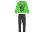 Pyjama Minecraft pour enfant : haut vert et bas gris avec imprimés Creeper.