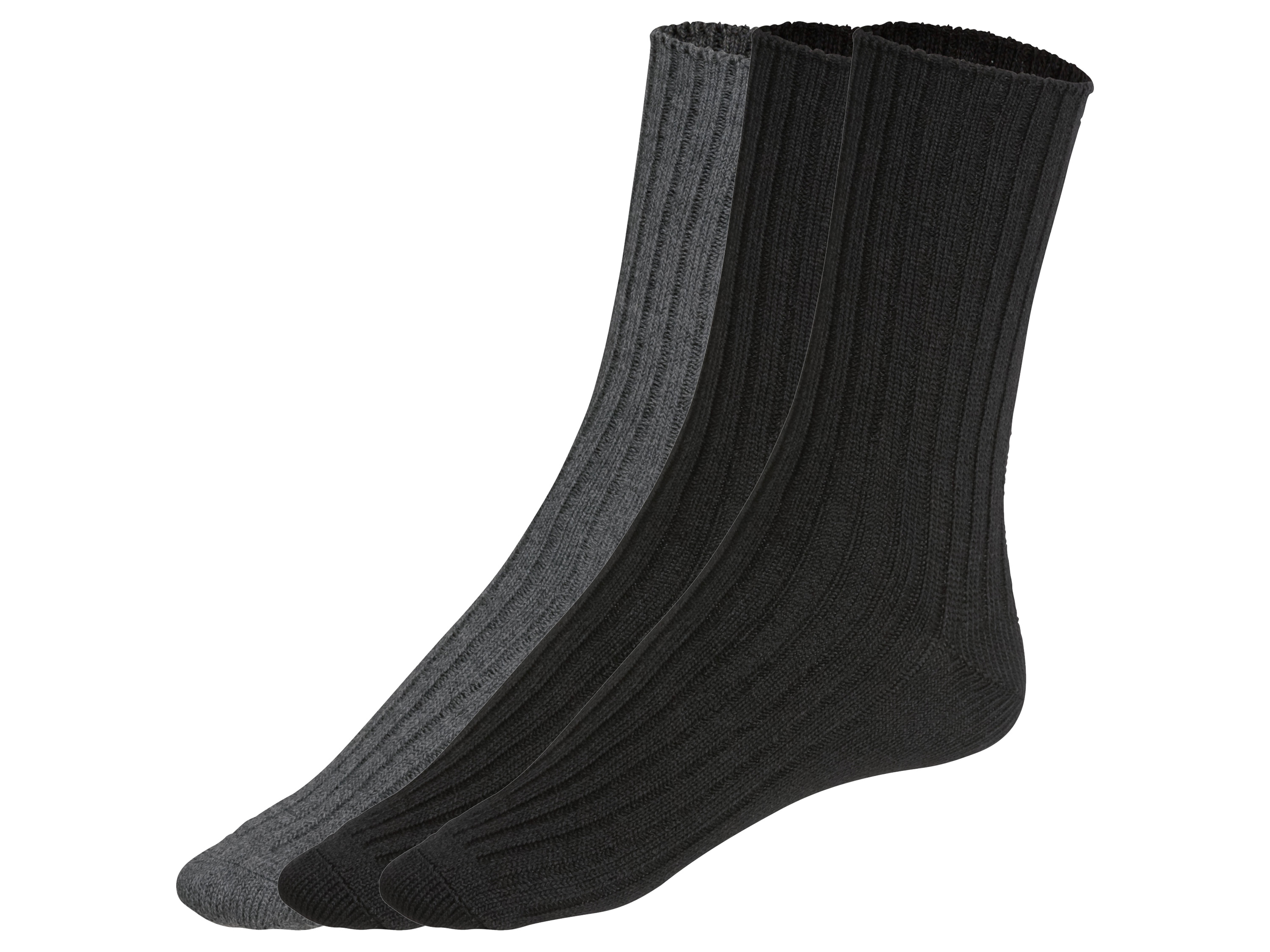 LIVERGY® Lot de 3 paires de chaussettes homme (39/42, noir/gris)
