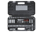 Un ensemble d'outils avec cliquet, douilles et embouts PARKSIDE dans une valise.
