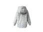 Veste de pluie enfant grise avec motif de voitures bleues, vue de dos.