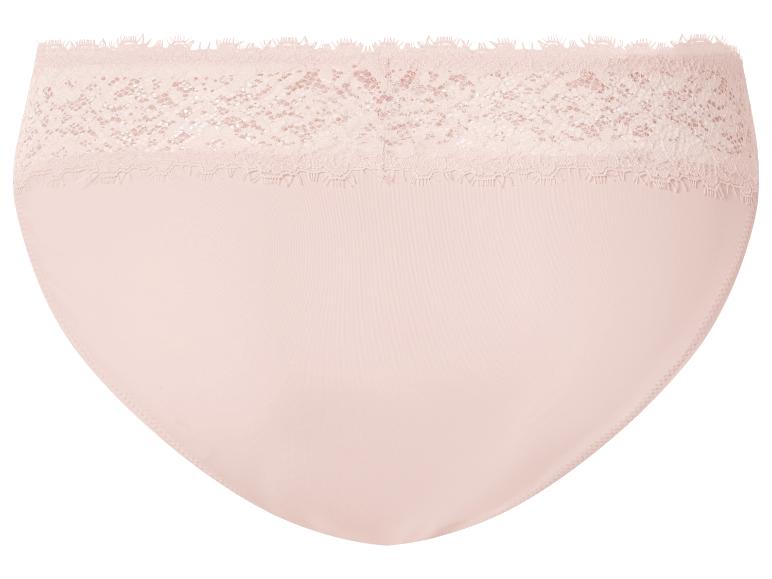 Culotte femme rose clair avec dentelle à la taille.