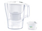 Une carafe filtrante Brita avec une cartouche filtrante Maxra Pro.